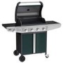 Boss Grill Kentucky Premium - 4 Burner Gas BBQ Grill with Side Burner - Green