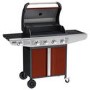 Boss Grill Kentucky Premium - 4 Burner Gas BBQ Grill with Side Burner - Red