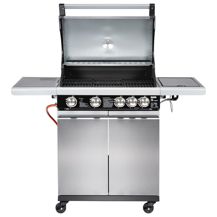 Boss Grill Alabama Elite - 4 Burner Gas BBQ with Side Burner - Stainless Steel 