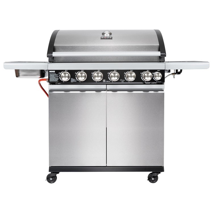 Boss Grill Alabama Elite - 6 Burner Gas BBQ with Side Burner - Stainless Steel