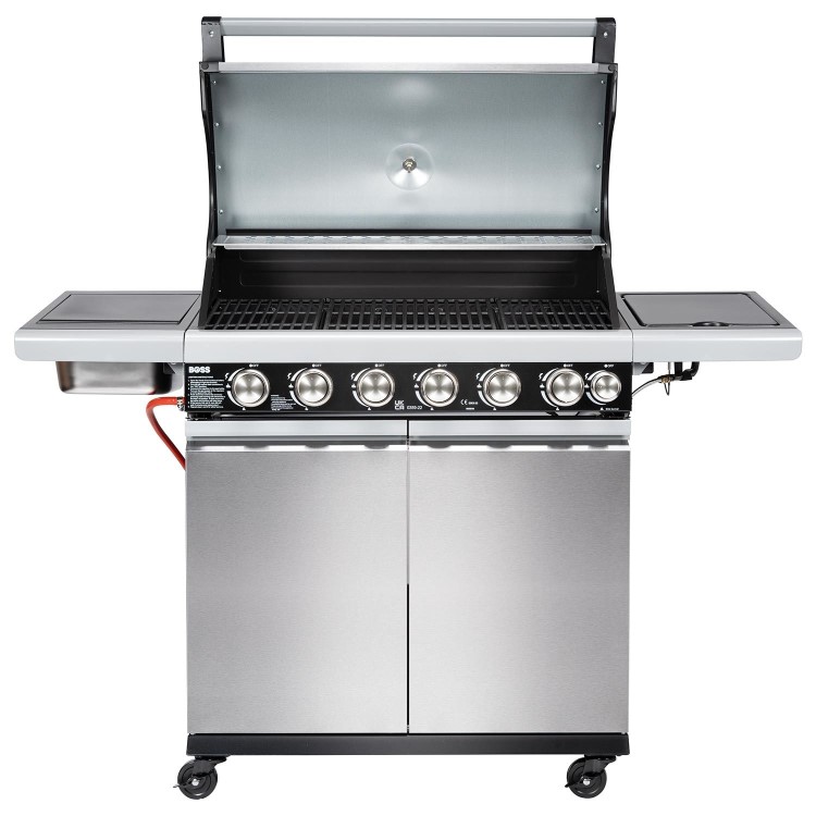 Boss Grill Alabama Elite - 6 Burner Gas BBQ with Side Burner - Stainless Steel