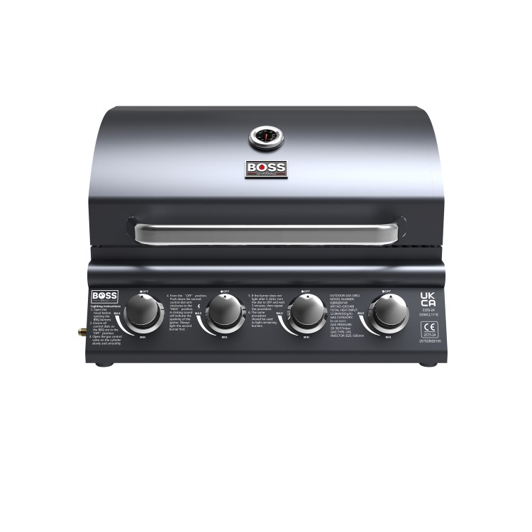 Boss Grill Texas Lone Star 4 Burner Built In Gas BBQ Grill - Black