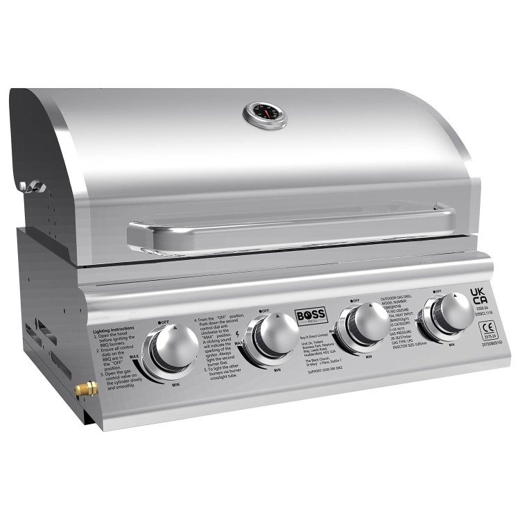 Refurbished Boss Grill Texas 4 Burner Built In Gas BBQ Grill - Stainless Steel