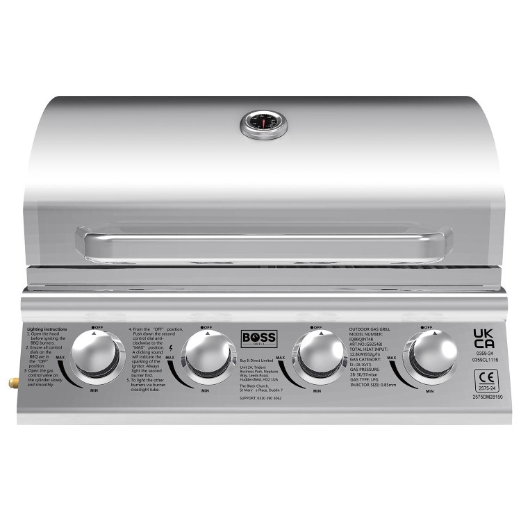 Boss Grill Texas Lone Star 4 Burner Built In Gas BBQ Grill - Stainless Steel