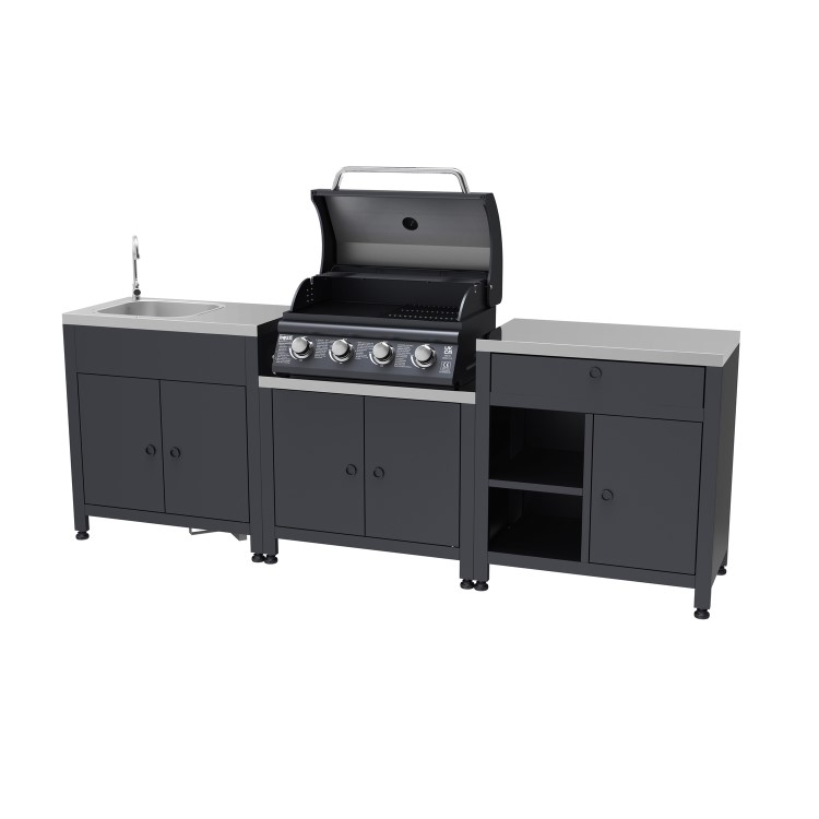 Boss Grill Texas All Star Outdoor Kitchen Modular - 4 Burner Gas BBQ Grill - Black