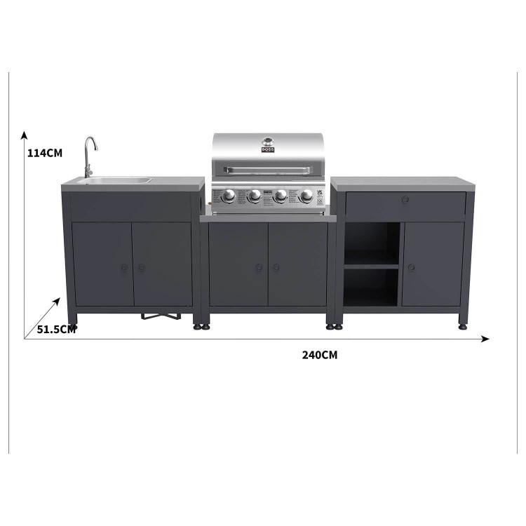 Boss Grill Texas All Star Outdoor Kitchen Modular - 4 Burner Gas BBQ Grill