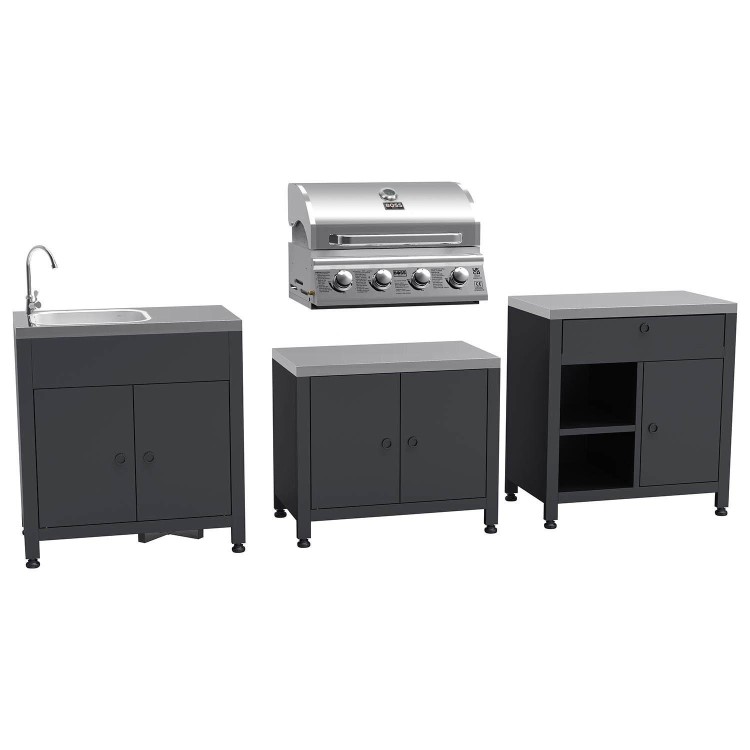 Boss Grill Texas All Star Outdoor Kitchen Modular - 4 Burner Gas BBQ Grill