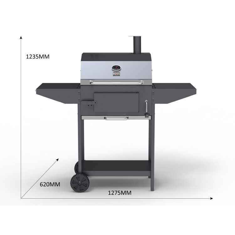 Boss Grill Tennessee - Charcoal Grill with Chimney Smoker BBQ