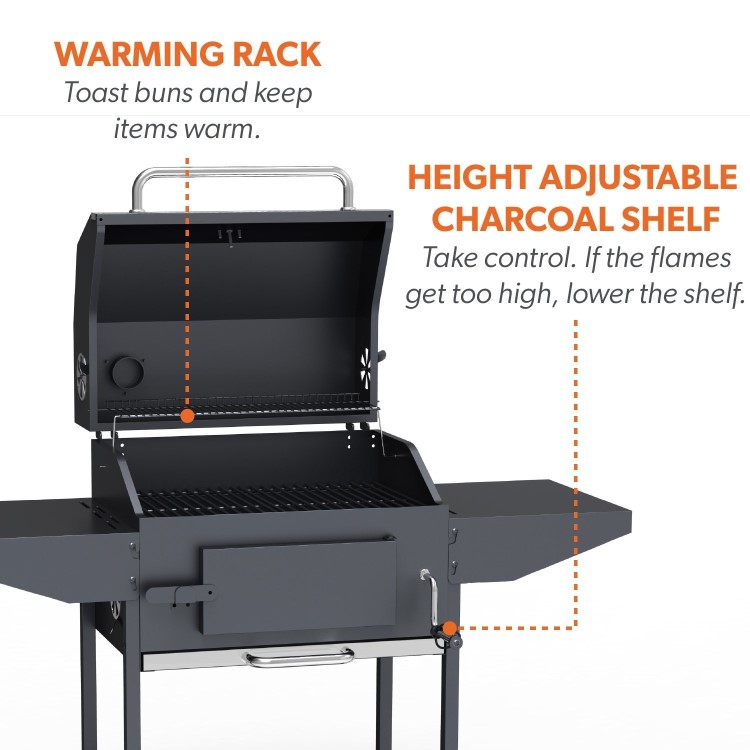 Boss Grill Tennessee - Charcoal Grill with Chimney Smoker BBQ