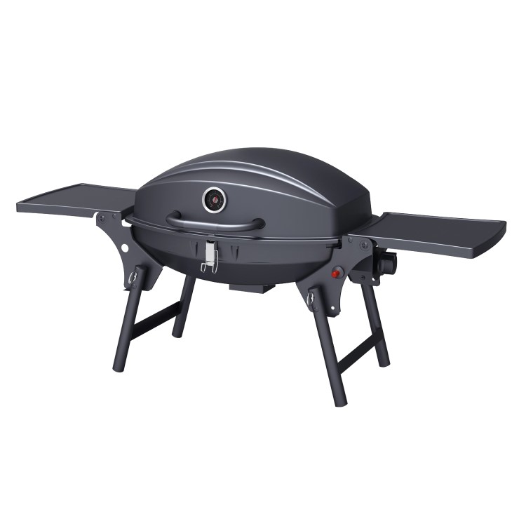 Refurbished electriQ Portable Single Burner Gas BBQ Grill Black