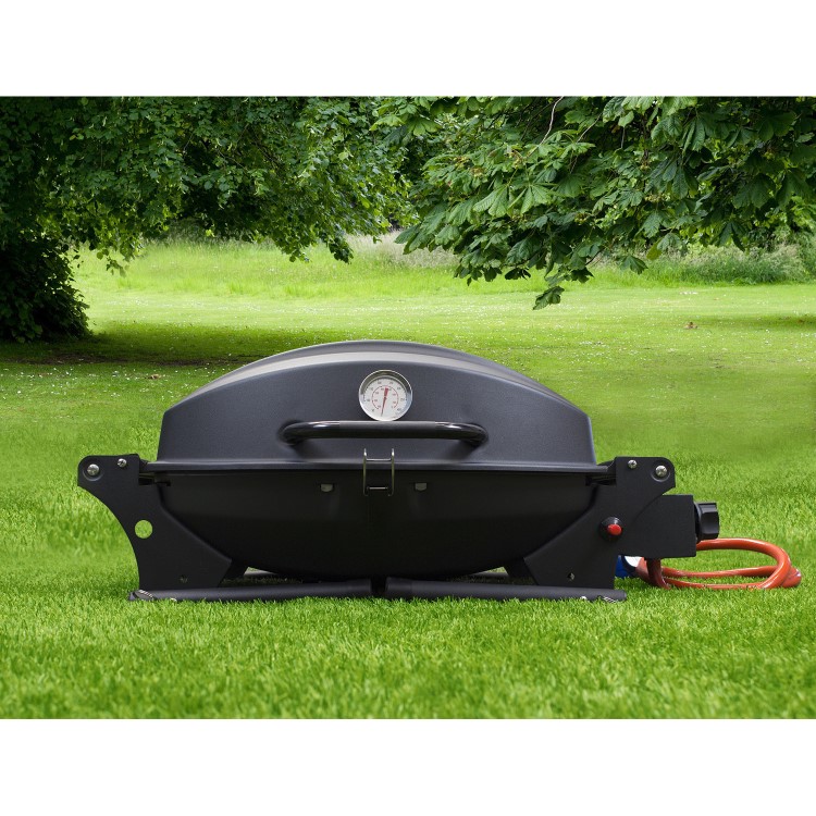 Refurbished electriQ Portable Single Burner Gas BBQ Grill Black