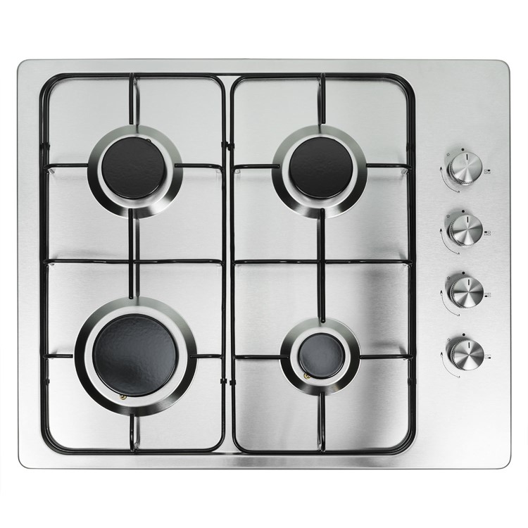 Refurbished electriQ EQGH604SS 60cm 4 Burner Gas Hob Stainless Steel