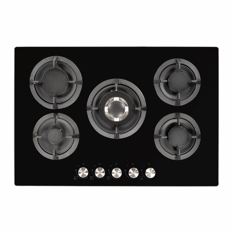 Refurbished electriQ EQGH755BLK 75cm Gas on Glass Hob Black