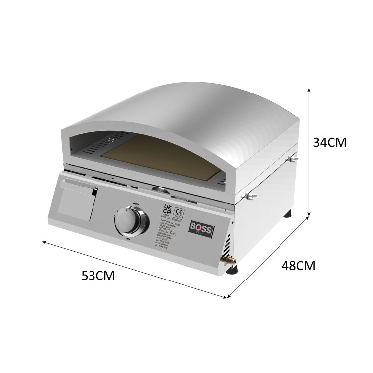 Boss Grill 3-in-1 Gas BBQ Griddle and Pizza Oven - Stainless Steel