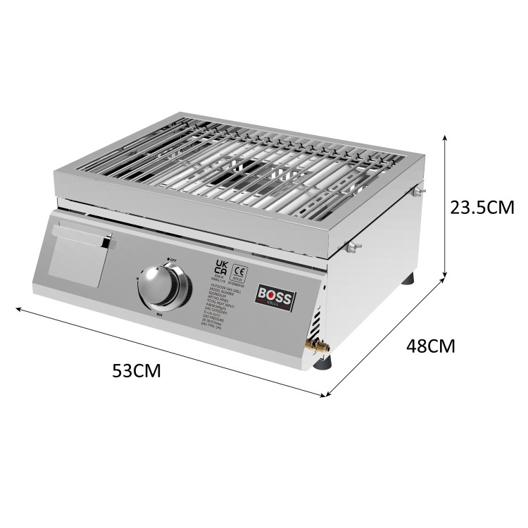 Boss Grill 3-in-1 Gas BBQ Griddle and Pizza Oven - Stainless Steel