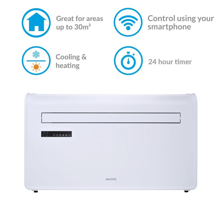 Refurbished electriQ iQool 10000 BTU Wall Mounted Air Conditioner with Heating Function