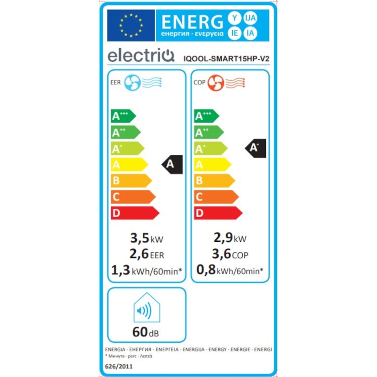 electriQ iQool 12000 BTU Wall Mounted Smart Air Conditioner with Heat Pump - No Outdoor Unit Needed