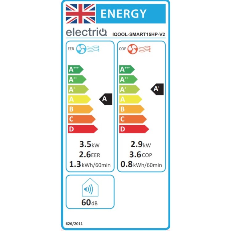 electriQ iQool 12000 BTU Wall Mounted Smart Air Conditioner with Heat Pump - No Outdoor Unit Needed