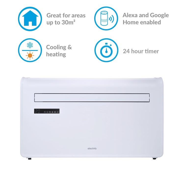 Refurbished electriQ iQool 12000 BTU Wall Mounted Air Conditioner with Heating Function