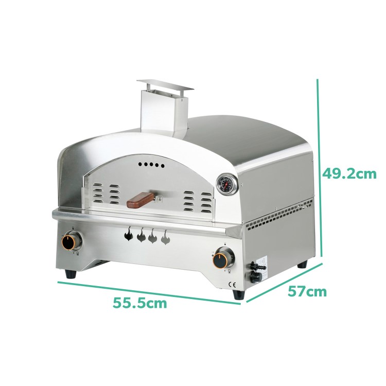 Boss Grill 12 Inch Portable Gas Pizza Cooker with Stone