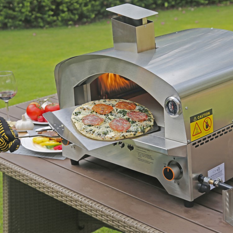 Boss Grill 12 Inch Portable Gas Pizza Cooker with Stone