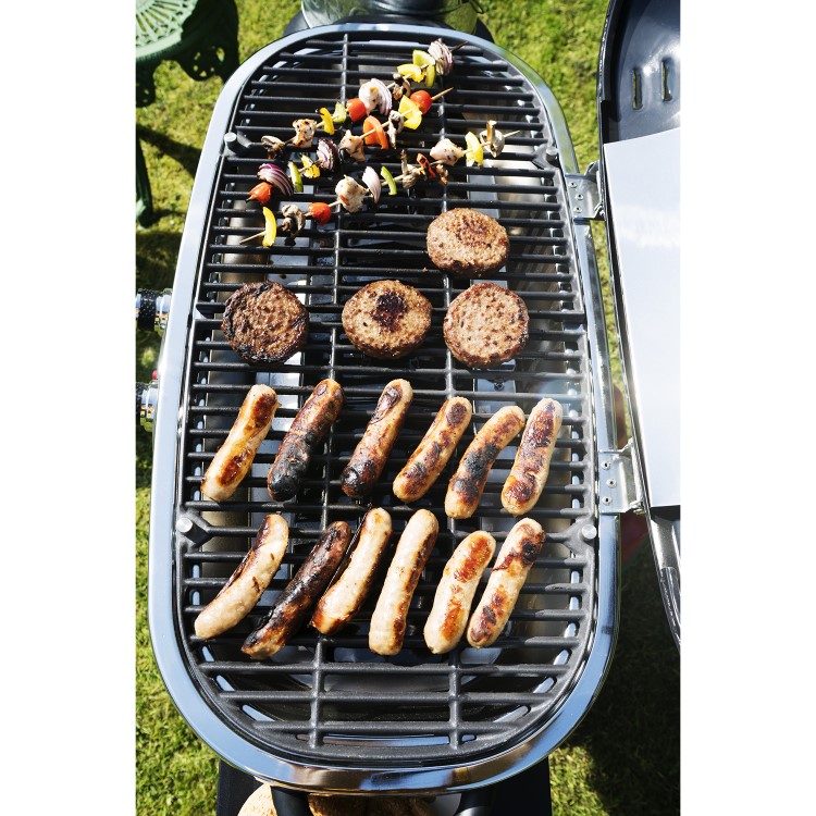 Refurbished Boss Grill Deluxe Portable - 2 Burner Gas BBQ Grill with Trolley - Grey