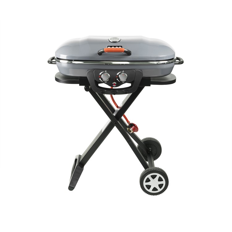 Refurbished Boss Grill Deluxe Portable - 2 Burner Gas BBQ Grill with Trolley - Grey