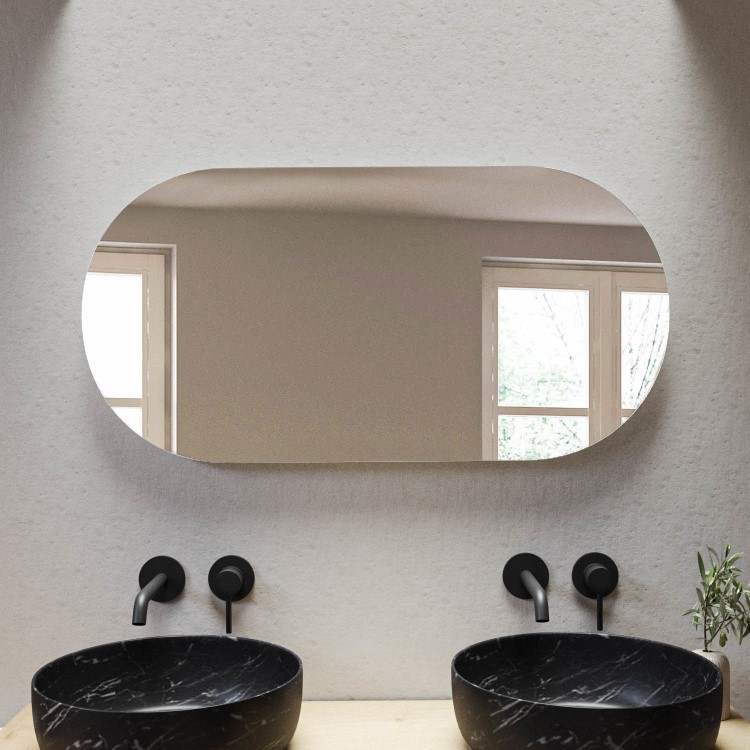 Oval Backlit Heated Bathroom Mirror with Lights 500 x 1000mm - Irena