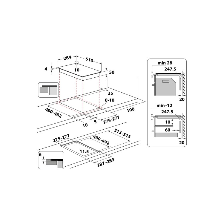 Indesit 28cm 2 Zone Domino Induction Hob