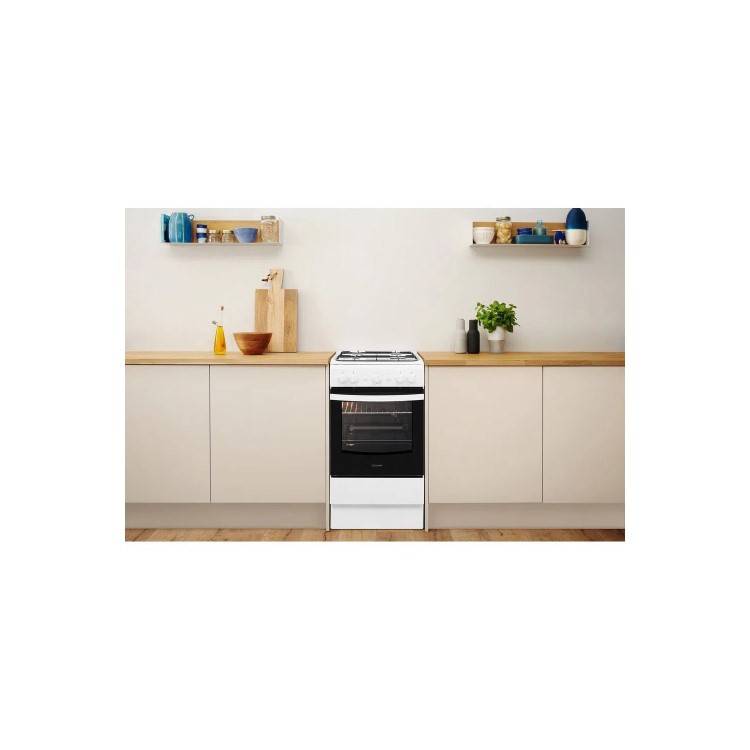 Indesit 50cm Single Oven Gas Cooker - White