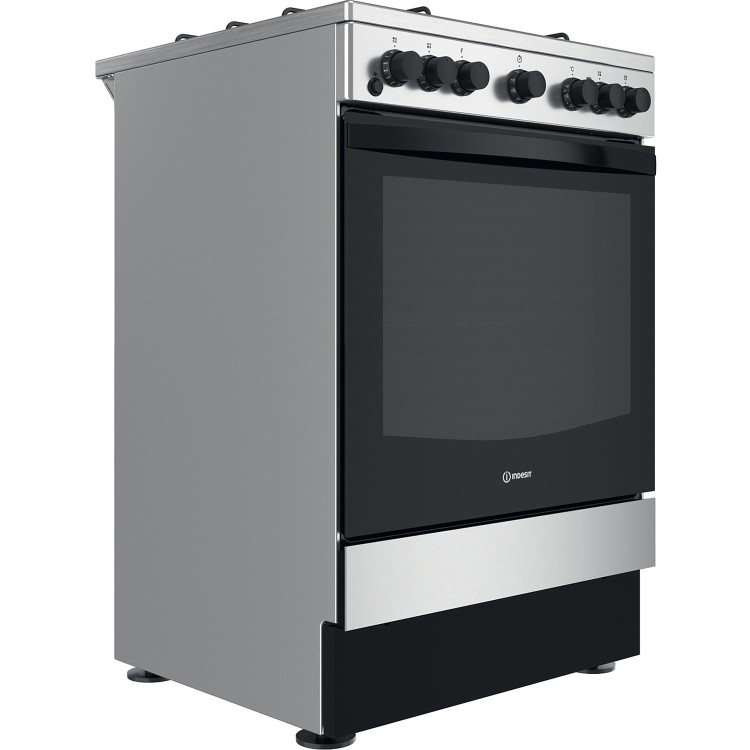 Indesit 60cm Dual Fuel Cooker - Silver