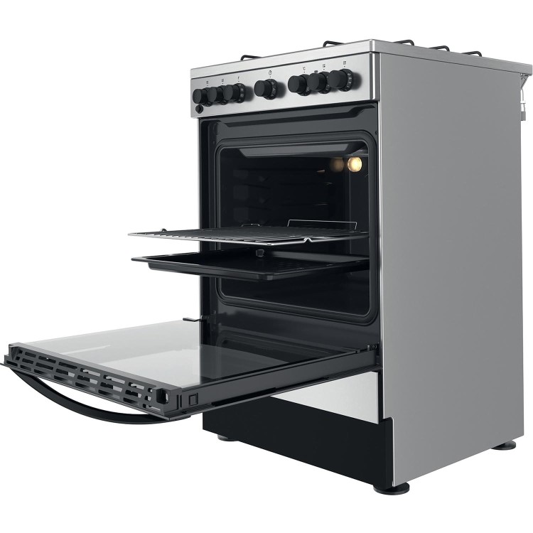 Indesit 60cm Dual Fuel Cooker - Silver