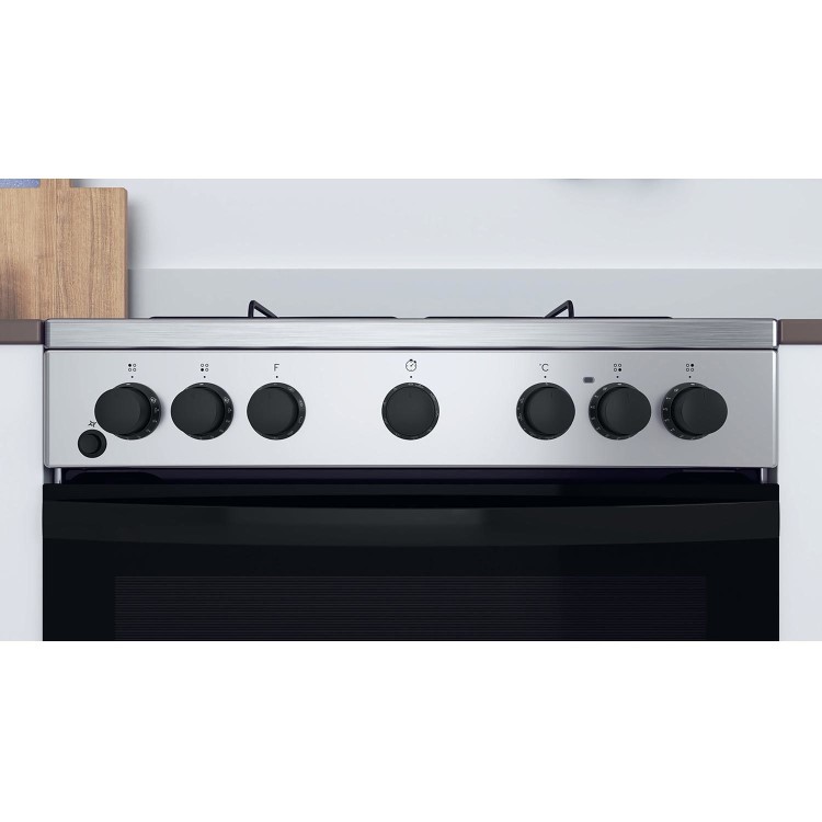 Indesit 60cm Dual Fuel Cooker - Silver