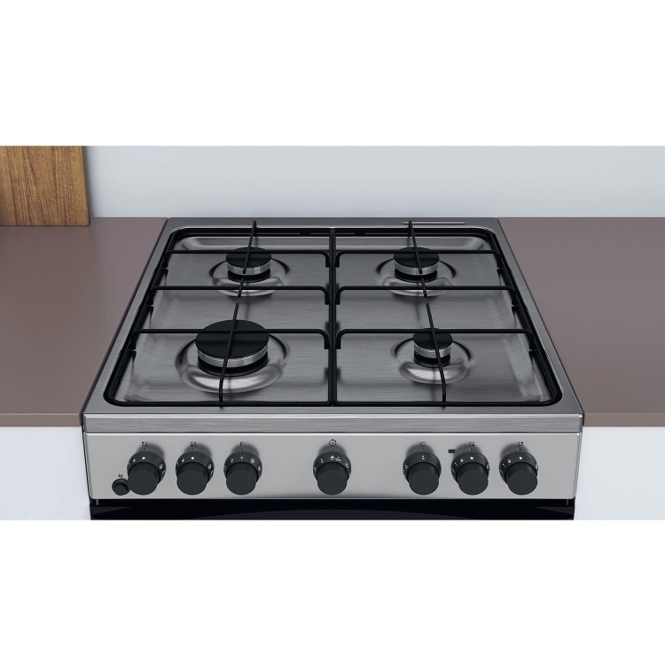 Indesit 60cm Dual Fuel Cooker - Silver