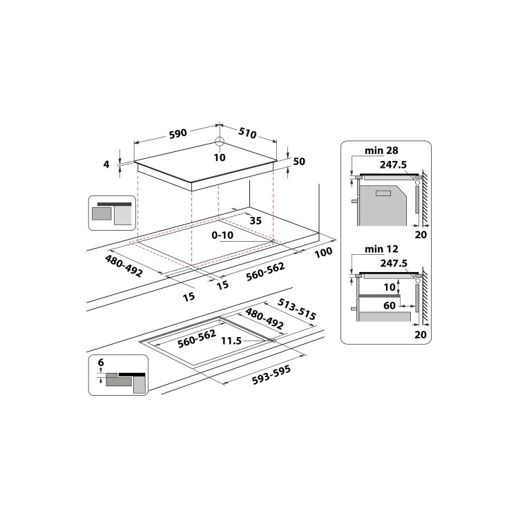 Indesit 60cm 4 Zone Induction Hob