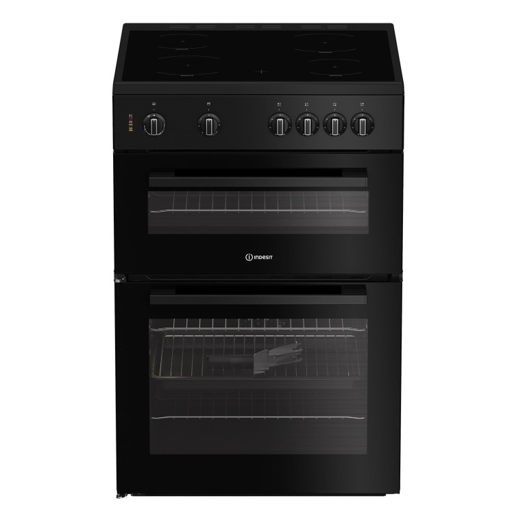 Indesit 60cm Twin Cavity Electric Cooker  - Black