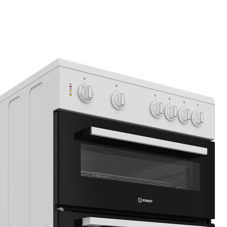 Indesit 60cm Twin Cavity Electric Cooker - White