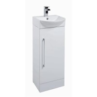 White Mini Cloakroom Vanity Unit & Basin - W400mm