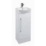 White Mini Cloakroom Vanity Unit & Basin - W400mm