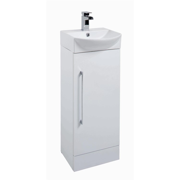 White Mini Cloakroom Vanity Unit & Basin - W400mm