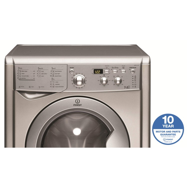 Indesit IWDD7123S 7kg Wash 5kg Dry 1200rpm Freestanding Washer Dryer - Silver