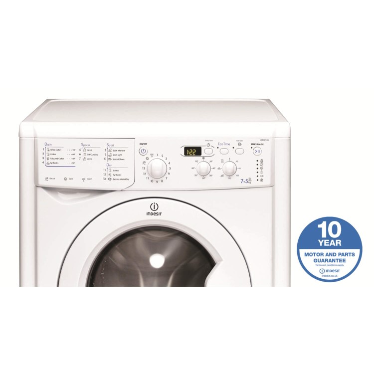 INDESIT IWDD7123 EcoTime 7kg Wash 5kg Dry 1200rpm Freestanding Washer Dryer - White