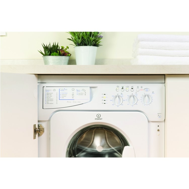 Indesit IWME127 7kg 1200rpm A+ Integrated Washing Machine - White