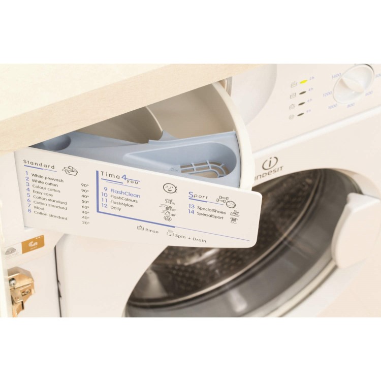 Indesit 7kg 1400rpm Integrated Washing Machine - White