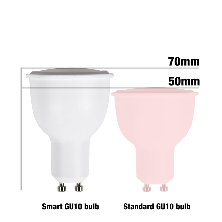 electriQ Dimmable Smart Colour WIFI LED Spotlight Bulb with GU10 fitting 70mm - Alexa & Google Home compatible