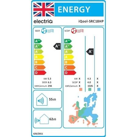 electriQ iQool 18000 BTU WiFi Smart A++ Mono Split Air Conditioner with Heat Pump and 5-Meter Pipe Kit Included