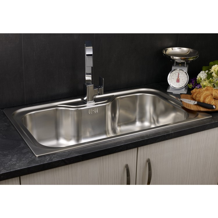 Single Bowl Chrome Stainless Steel Kitchen Sink - Reginox Jumbo