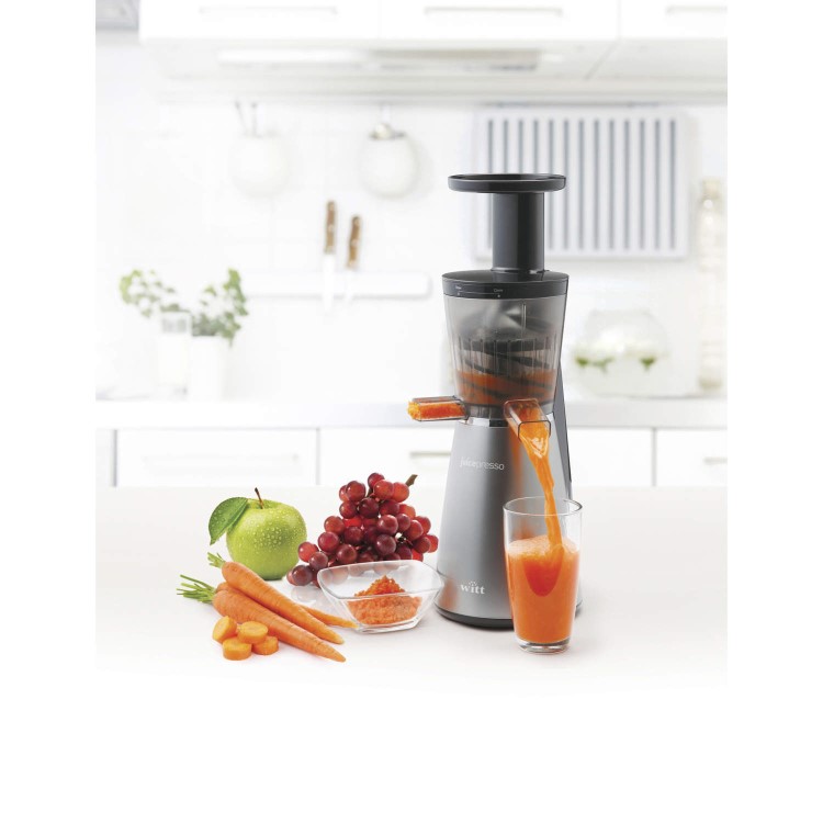 Witt Juicepresso-BW Juicepresso black and white slow juicer with patented squeezing technology  including 2 X 1.4 Litre jugs