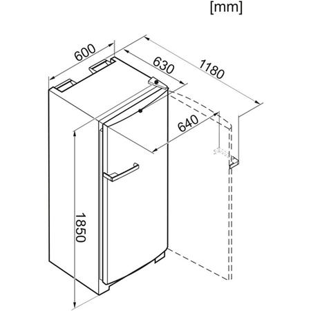 Miele K14820SDedclst 60cm Freestanding Fridge CleanSteel Door