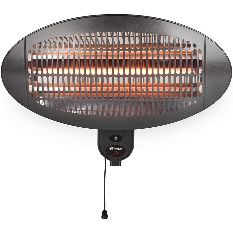 Tristar Wall Mounted Electric Patio Heater - 2kW with 3 Heat Settings